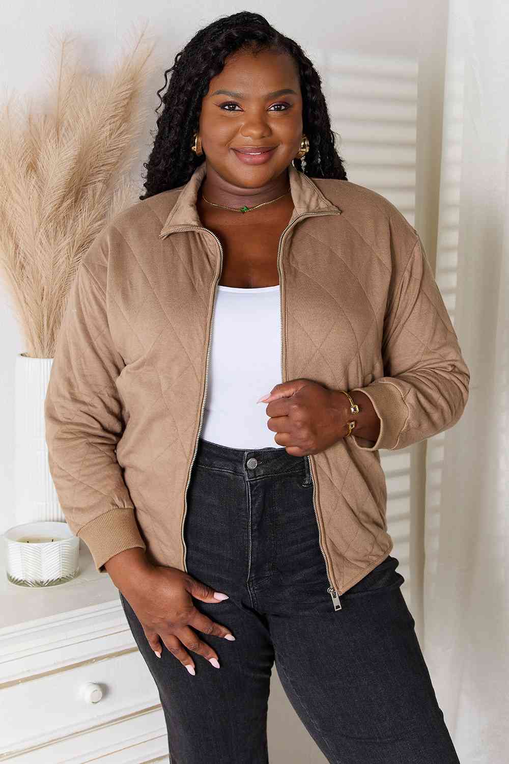 Zip-Up Jacket with Pockets