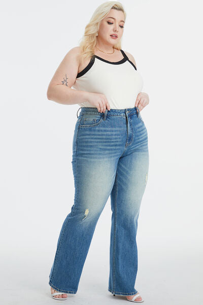 Ultra High-Waist Gradient Bootcut Jeans