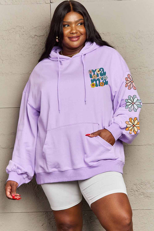 MAMA Graphic Dropped Shoulder Hoodie