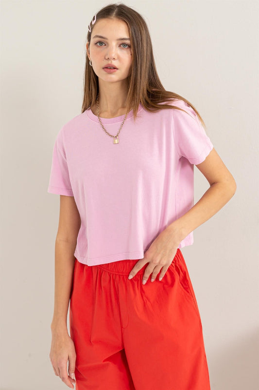 Round Neck Cropped T-Shirt