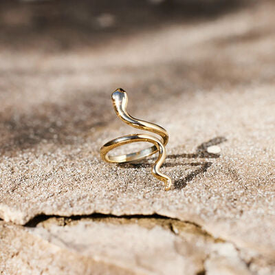 Snake Shape 18K Gold-Plated Bypass Ring